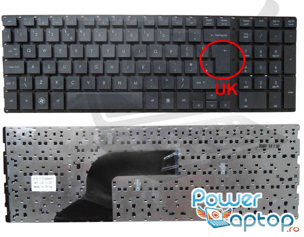 Tastatura HP ProBook 4710S layout UK fara rama enter mare