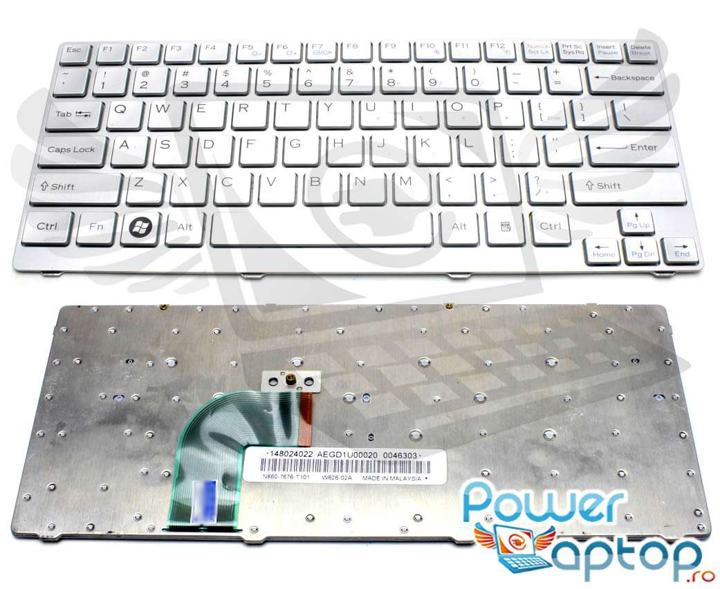 Tastatura Sony Vaio SVE14A15FLH argintie