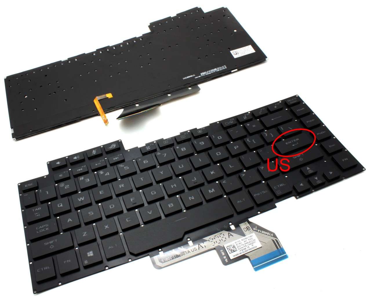 Tastatura Asus 0KNR0-461GUS00 iluminata layout US fara rama enter mic