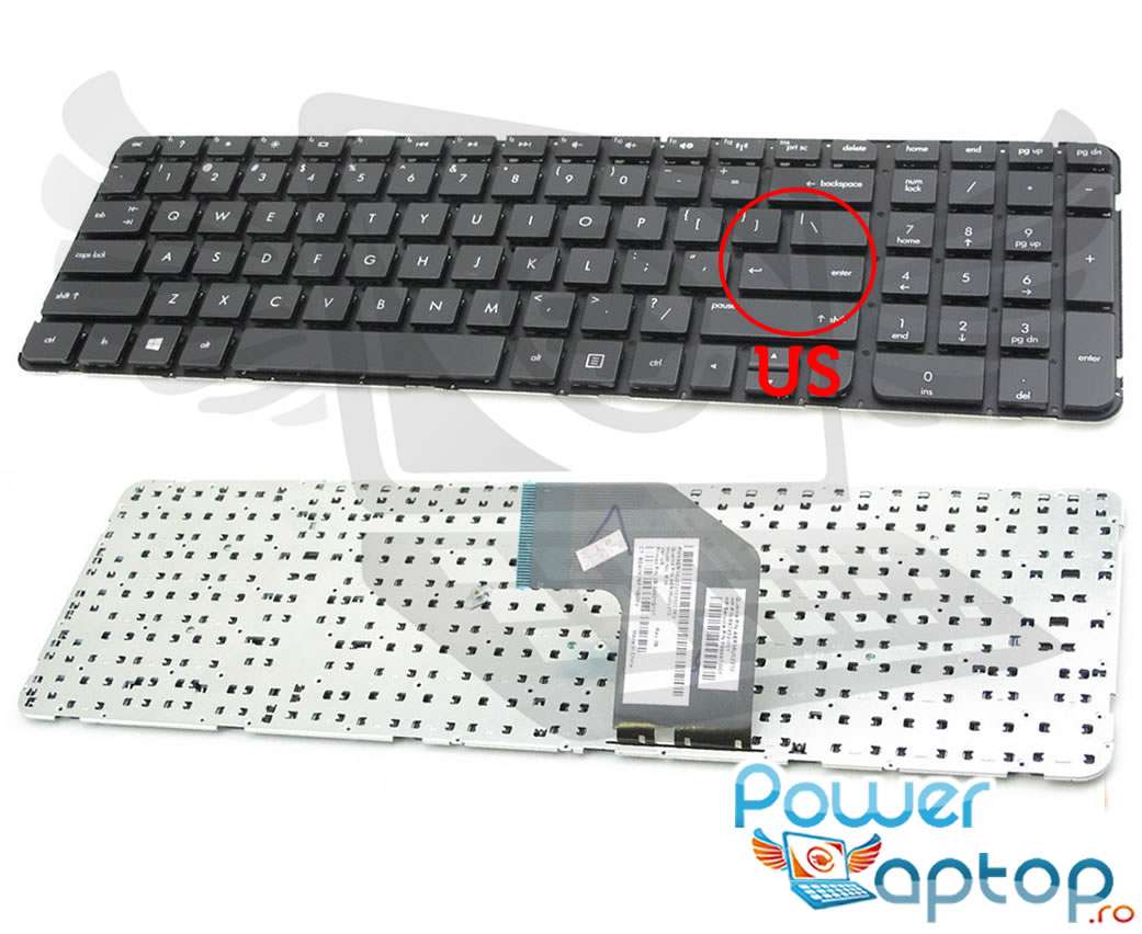 Tastatura HP 699497-141 layout US fara rama enter mic