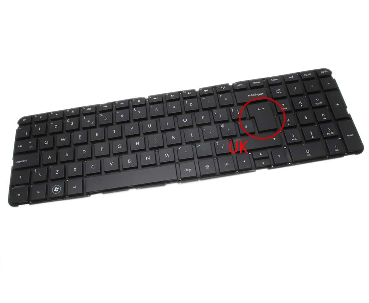 Tastatura HP Pavilion dv7 4080 layout UK fara rama enter mare