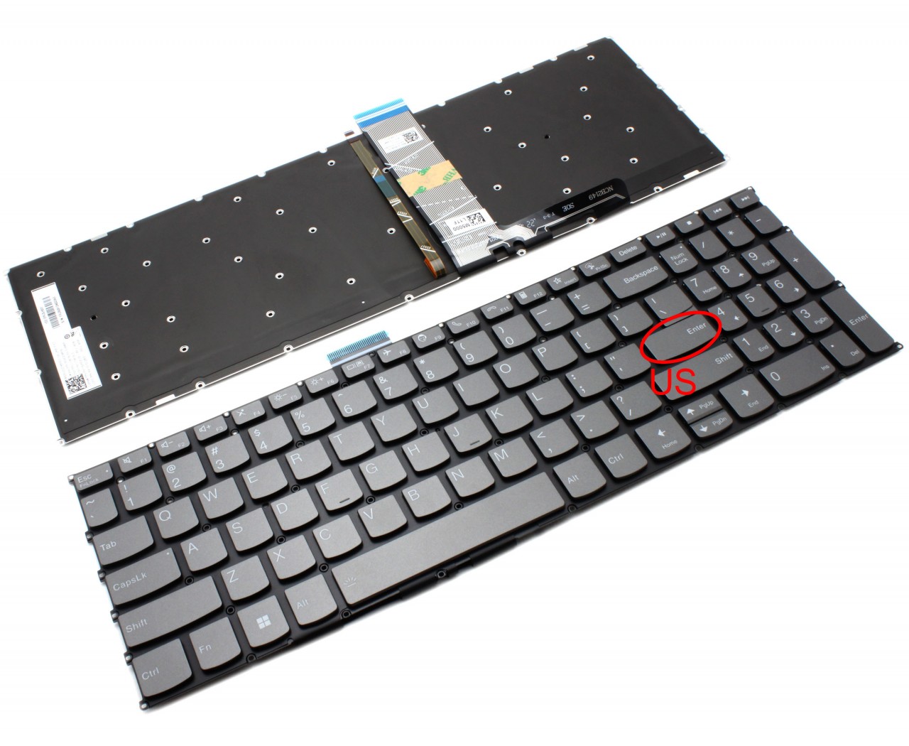 Tastatura Lenovo IdeaPad 3-17ITL6 Type 82H9 iluminata layout US fara rama enter mic