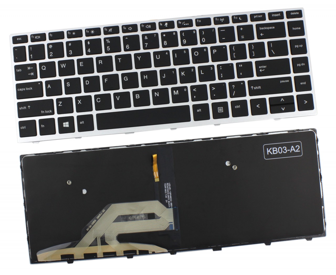 Tastatura HP L21585-001 Neagra cu Rama Argintie iluminata backlit