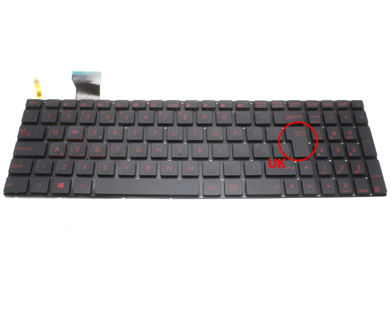 Tastatura Asus GL552 iluminata layout UK fara rama enter mare