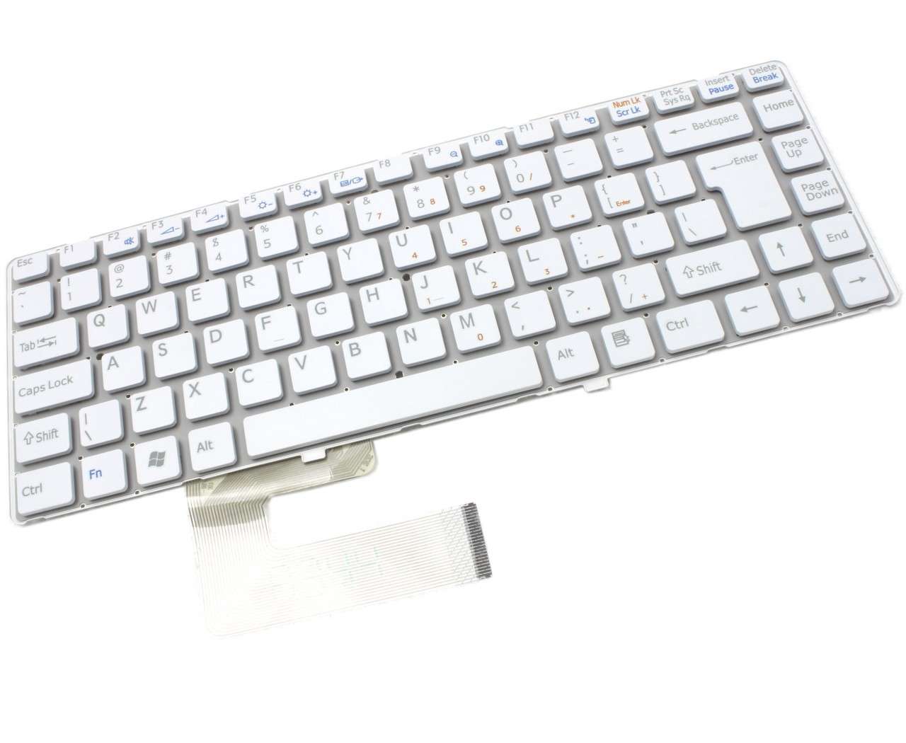 Tastatura alba Sony Vaio VGN NW280 layout UK fara rama enter mare