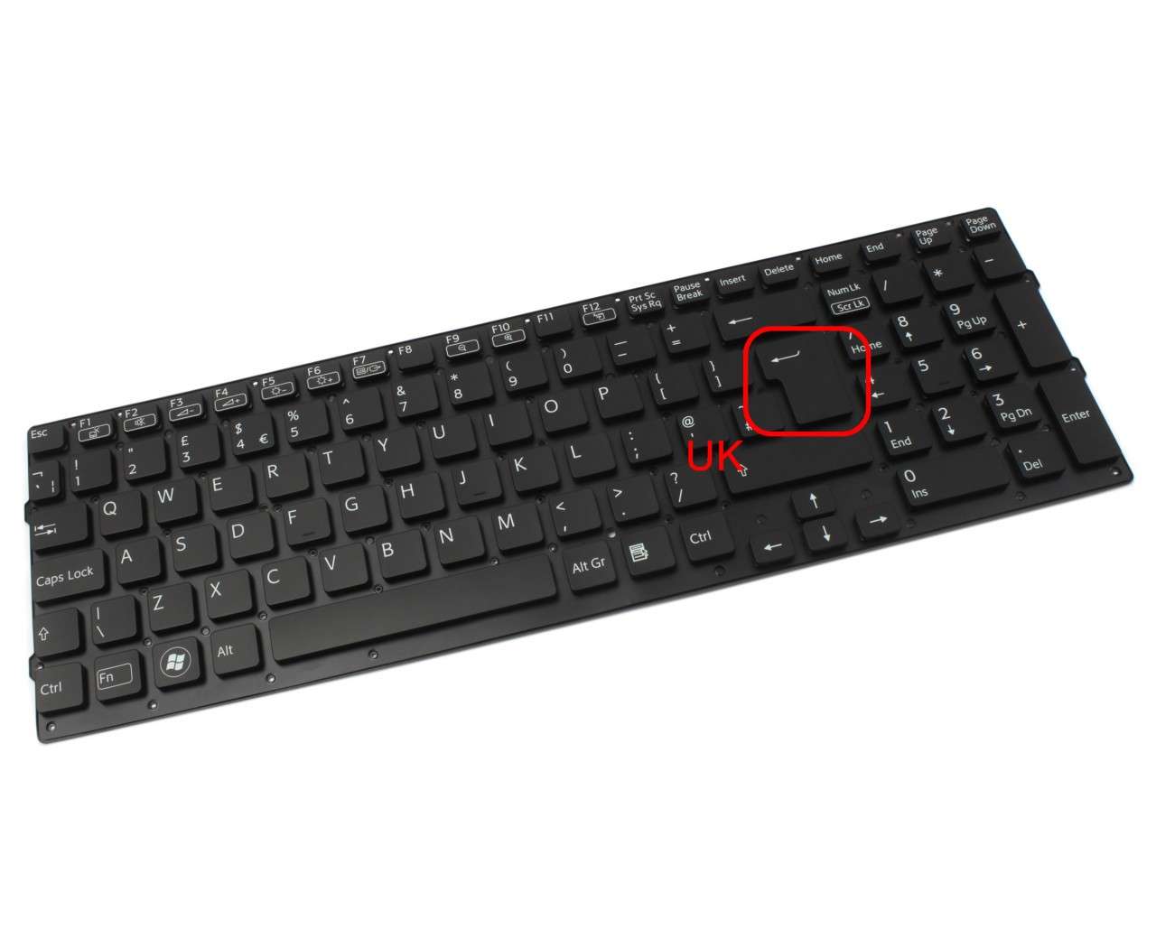 Tastatura neagra Sony Vaio VPCCB25FX layout UK fara rama enter mare
