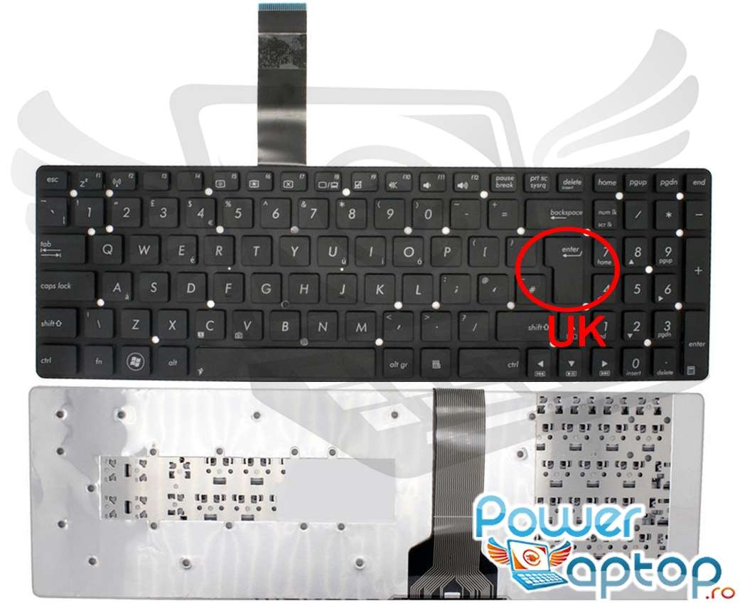 Tastatura Asus R500VD layout UK fara rama enter mare