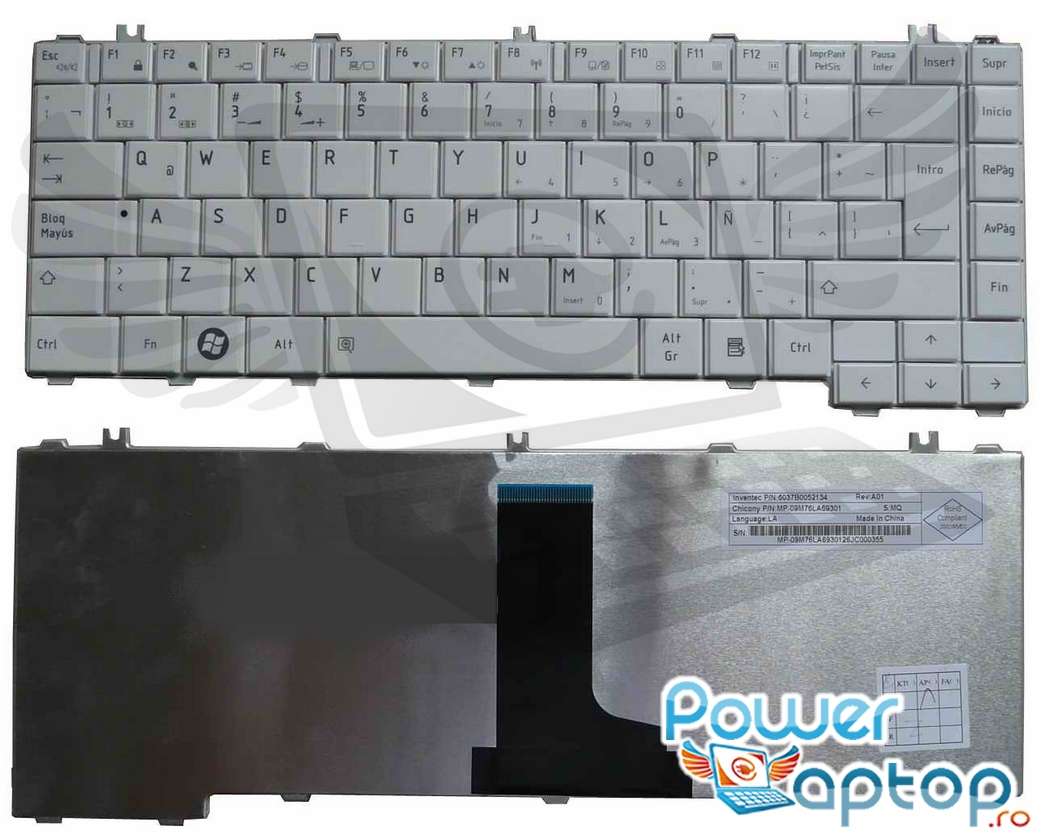 Tastatura Toshiba Satellite L640D alba