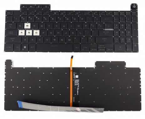 Tastatura Asus TUF F15 FX507ZC iluminata. Keyboard Asus TUF F15 FX507ZC. Tastaturi laptop Asus TUF F15 FX507ZC. Tastatura notebook Asus TUF F15 FX507ZC