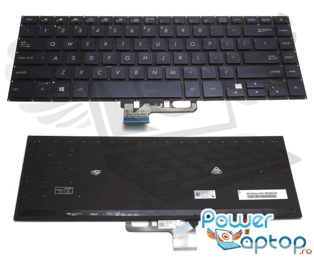 Tastatura Asus 0KNB0 4624US00 iluminata layout US fara rama enter mic