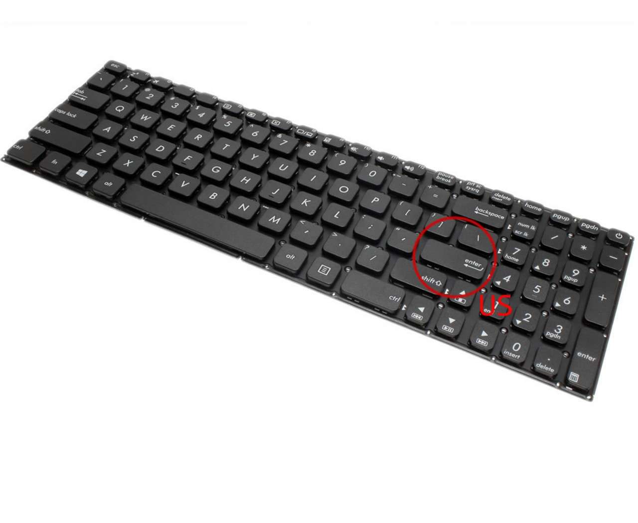 Tastatura Asus X541UA layout US fara rama enter mic
