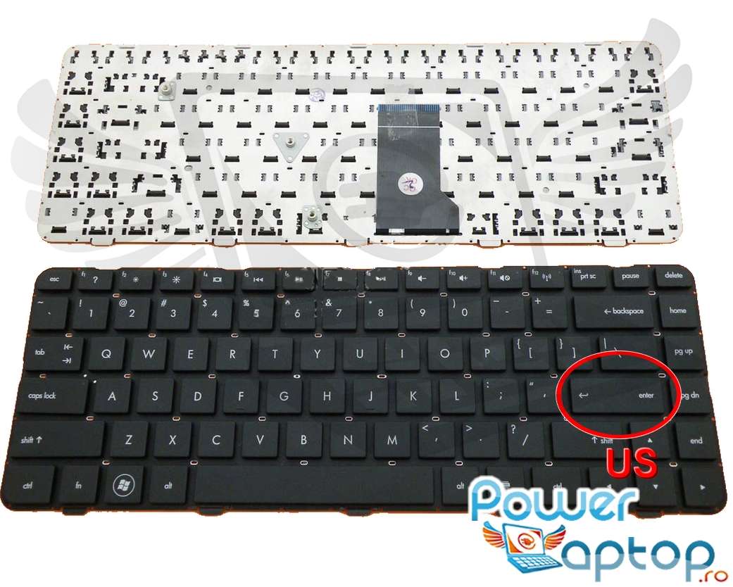 Tastatura HP Pavilion DM4 1040 neagra layout US fara rama enter mic