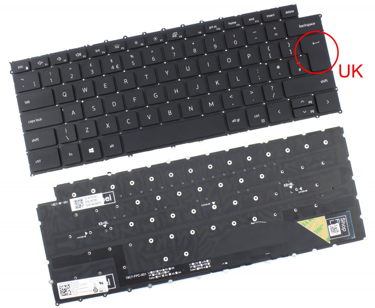 Tastatura Dell Precision 5750 iluminata layout UK fara rama enter mare