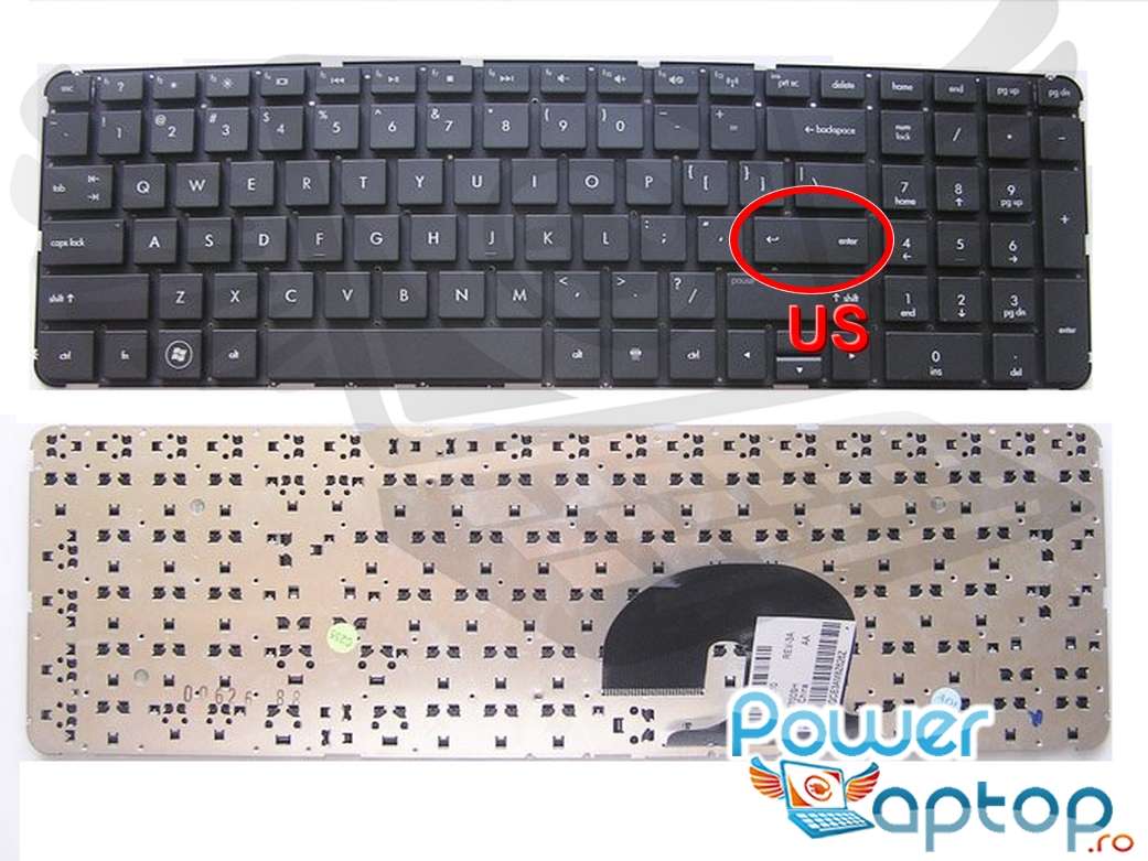Tastatura HP Pavilion dv7 5020 layout US fara rama enter mic