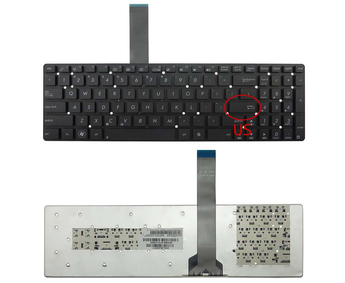 Tastatura Asus A55VM-SX054V layout US fara rama enter mic