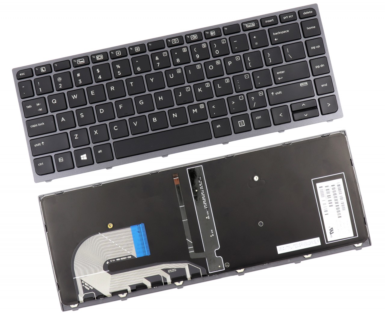 Tastatura HP 7J1570 Neagra cu Rama Gri iluminata backlit