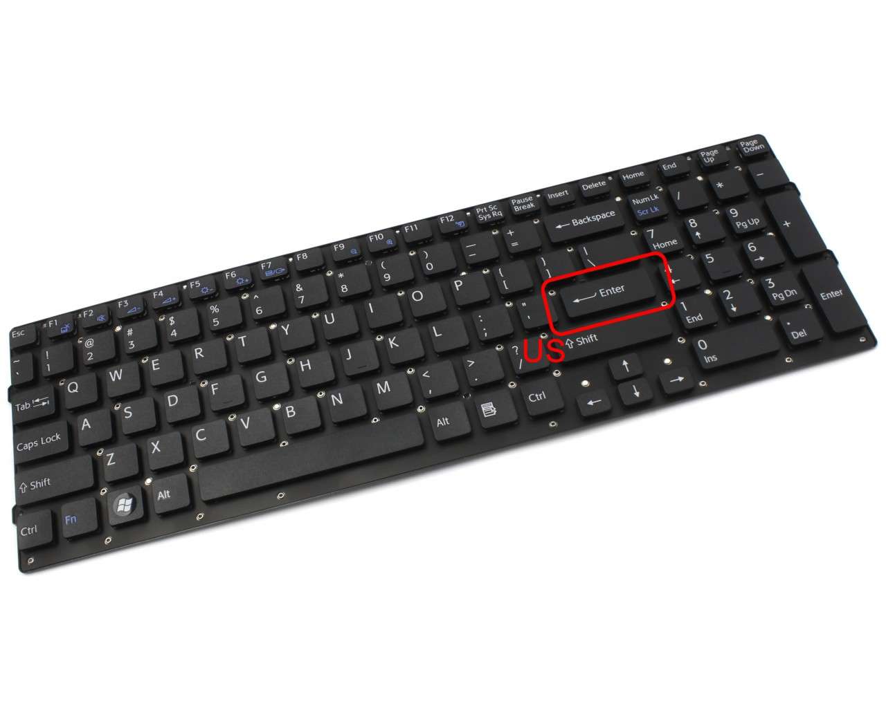 Tastatura neagra Sony Vaio VPCCB190X layout US fara rama enter mic