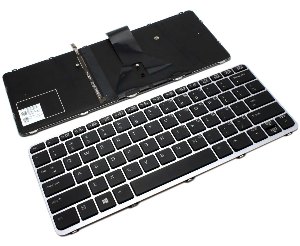 Tastatura HP 842324-001 neagra cu Rama argintie iluminata backlit