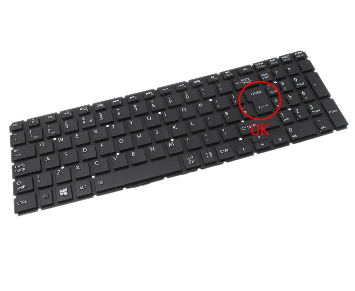 Tastatura Toshiba Satellite L55T B layout UK fara rama enter mare