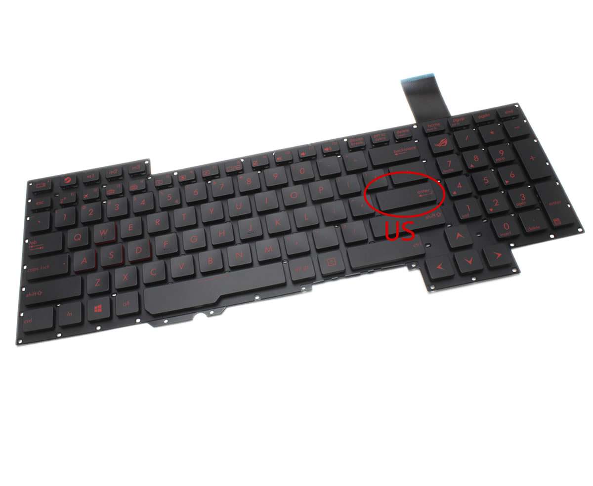 Tastatura Asus G751JL layout US fara rama enter mic