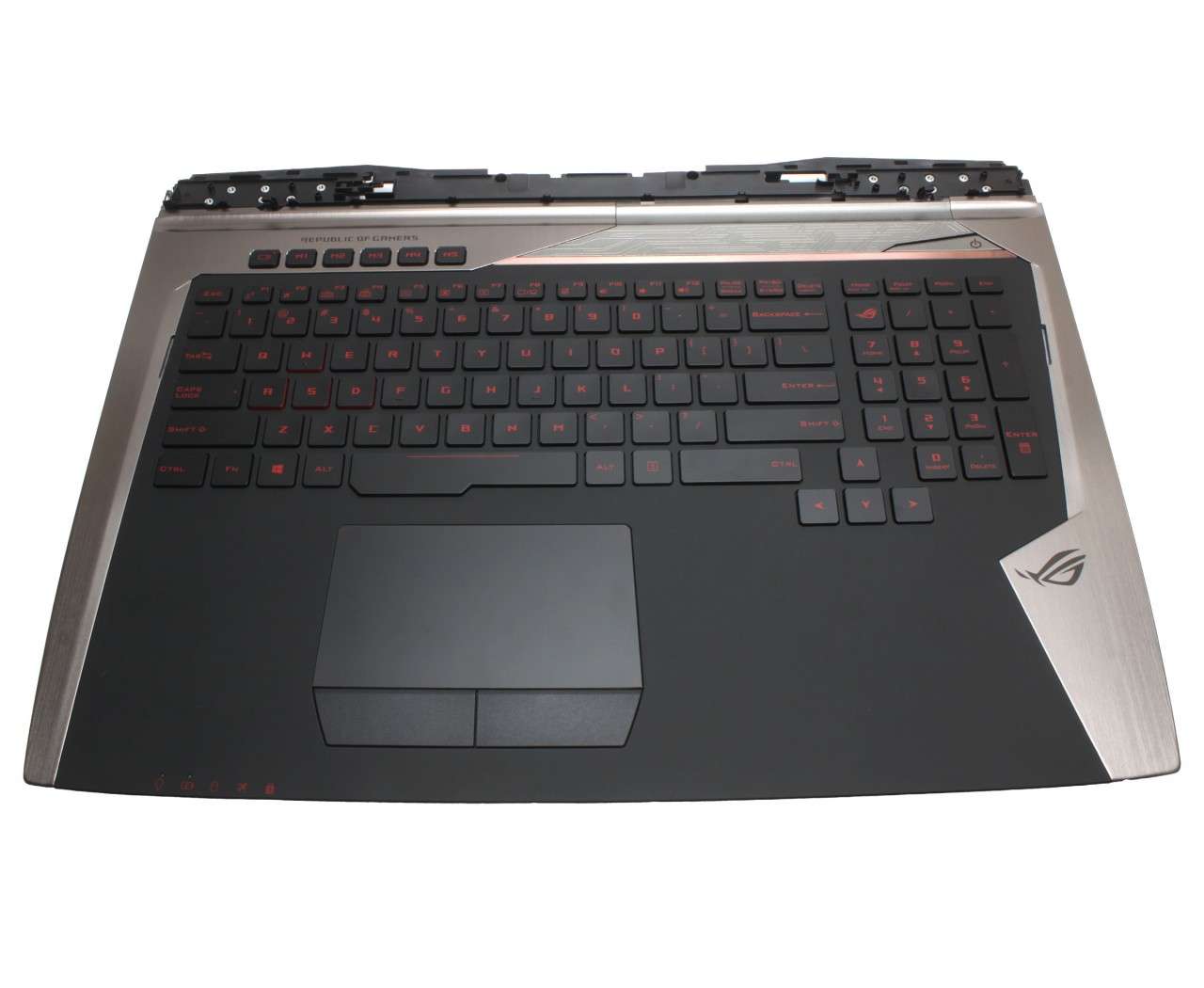 Tastatura Asus GX700V neagra cu Palmrest si TouchPad negru iluminata backlit