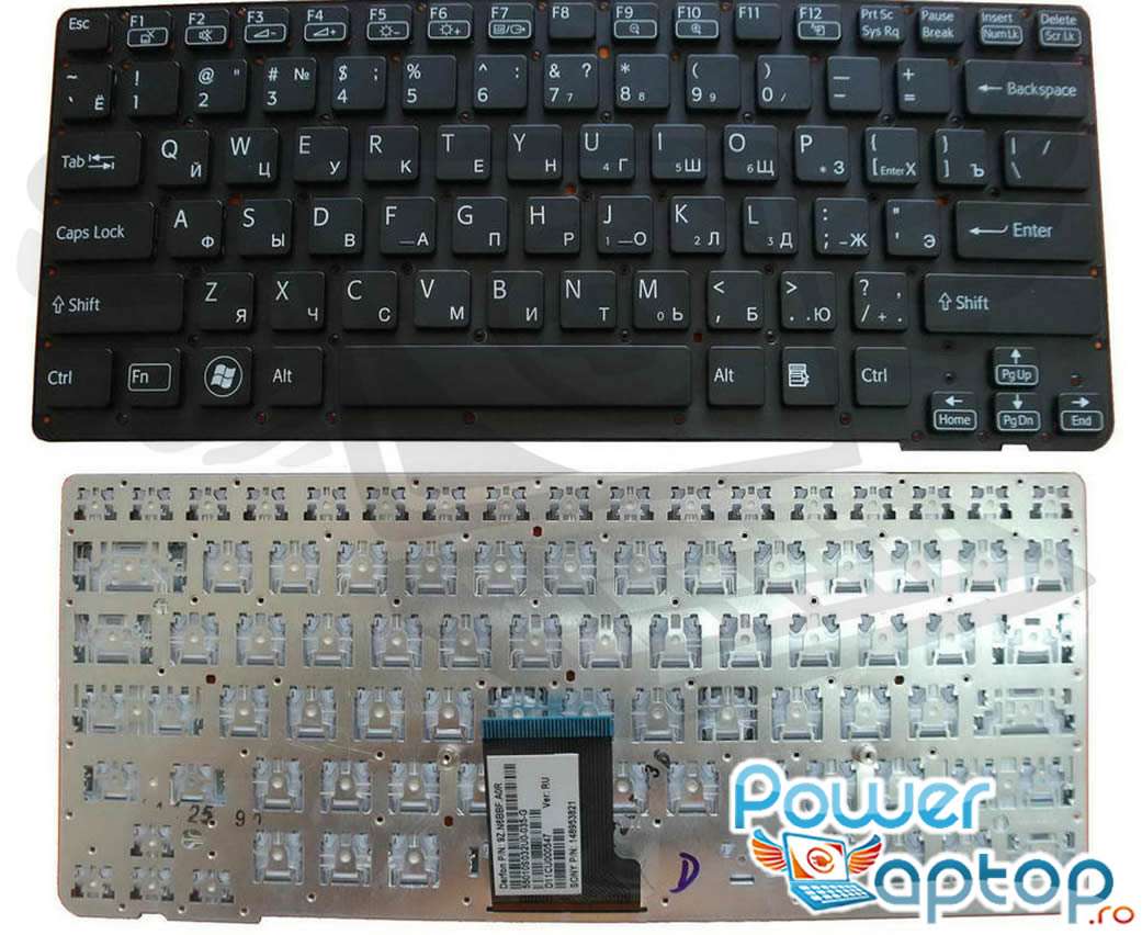 Tastatura neagra Sony Vaio VPC CA16FG layout US fara rama enter mic