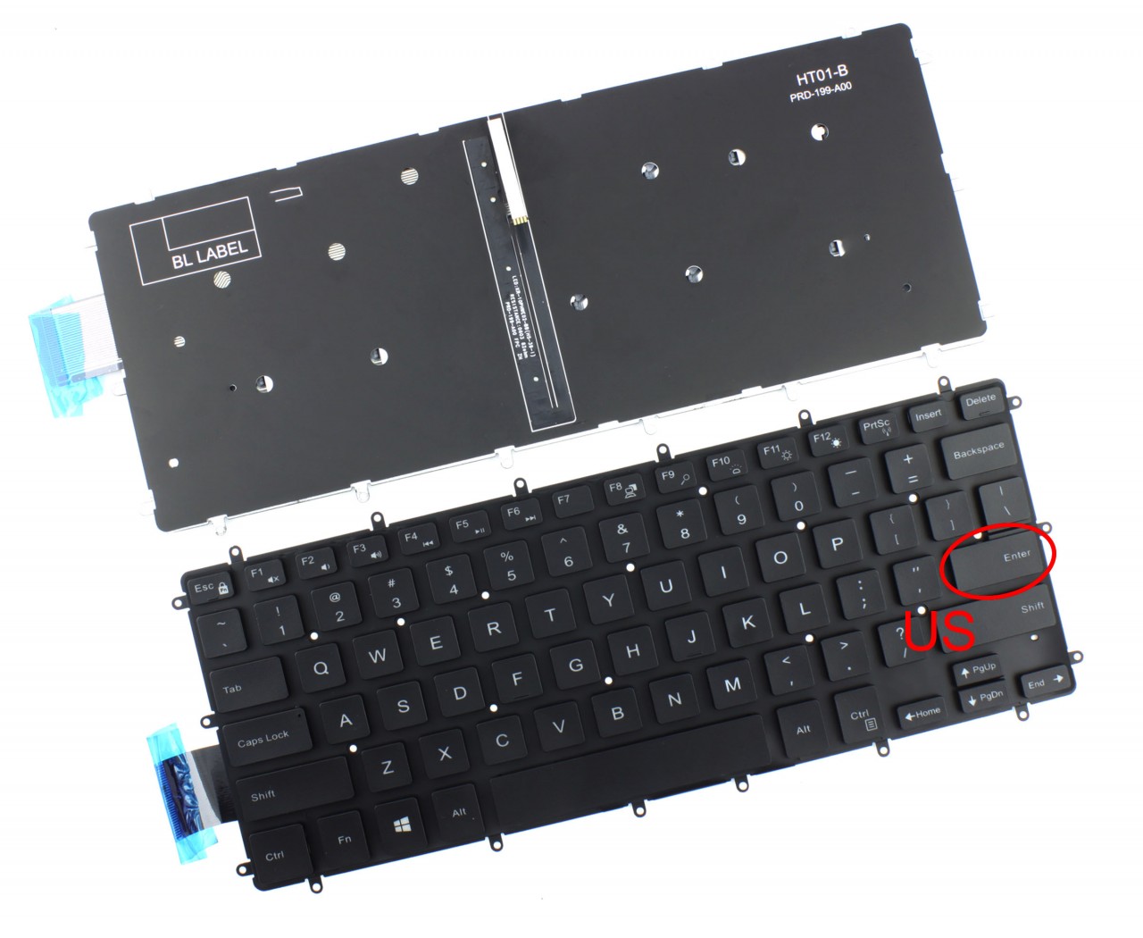 Tastatura Dell NSK-EB0BC iluminata layout US fara rama enter mic