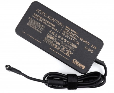 Incarcator Asus FX705GD-EW106T 230W ORIGINAL Chicony Slim Version Round Corners. Alimentator Chicony 230W Slim Version Round Corners ORIGINAL pentru Asus FX705GD-EW106T.