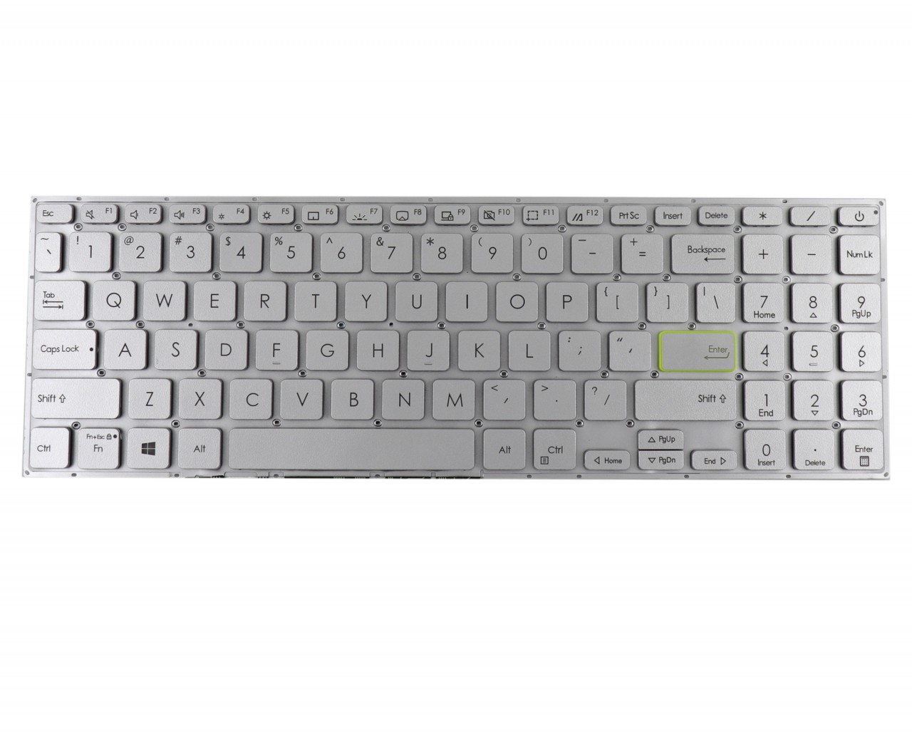 Tastatura Argintie Asus VivoBook S15 S533 iluminata layout US fara rama enter mic