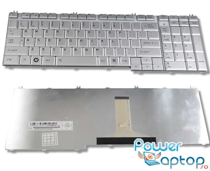 Tastatura Toshiba Satellite L505D S5965 argintie
