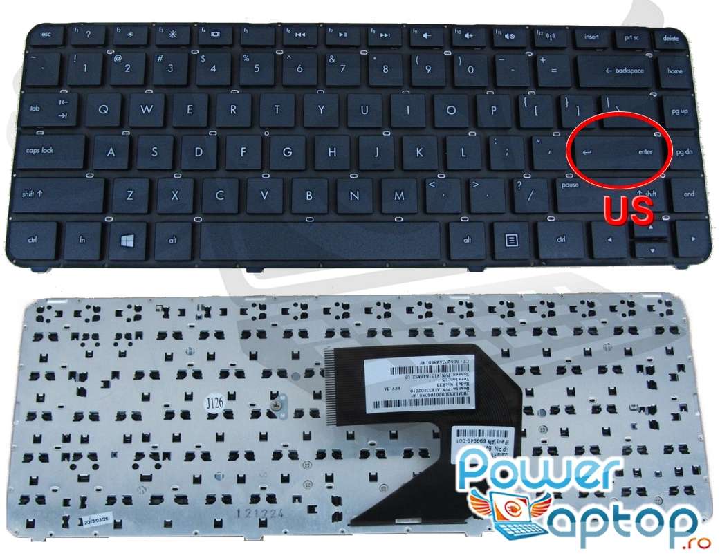 Tastatura HP Pavilion G4 2200 series layout US fara rama enter mic