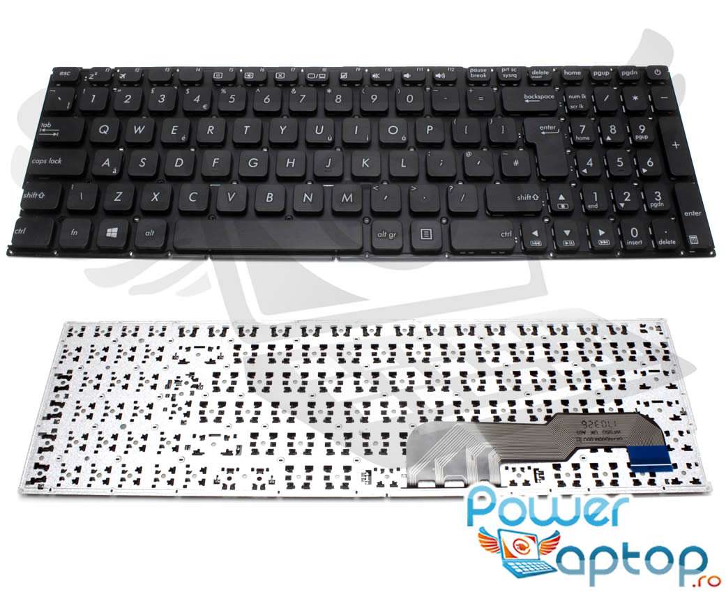 Tastatura Asus F541UJ layout UK fara rama enter mare