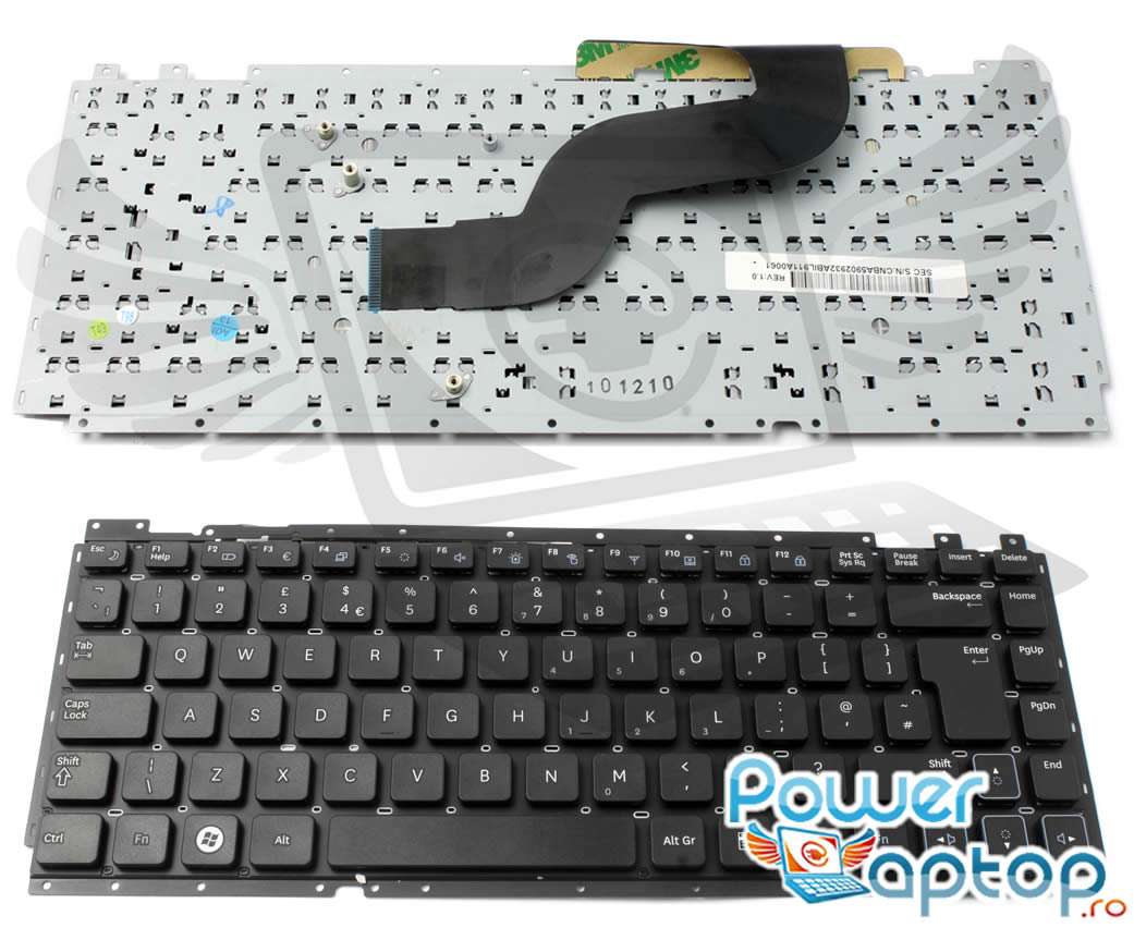 Tastatura neagra Samsung 9Z N5PSN 201 layout UK fara rama enter mare