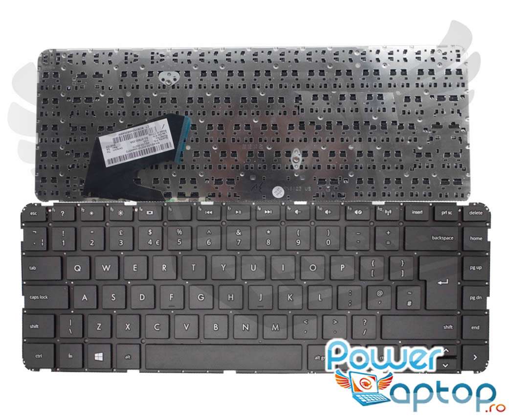 Tastatura neagra HP Pavilion Sleekbook 14 layout UK fara rama enter mare