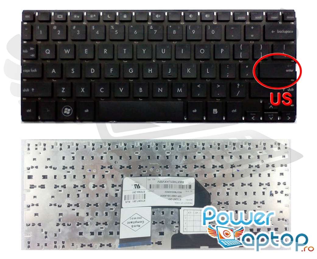 Tastatura HP Mini 5102 layout US fara rama enter mic