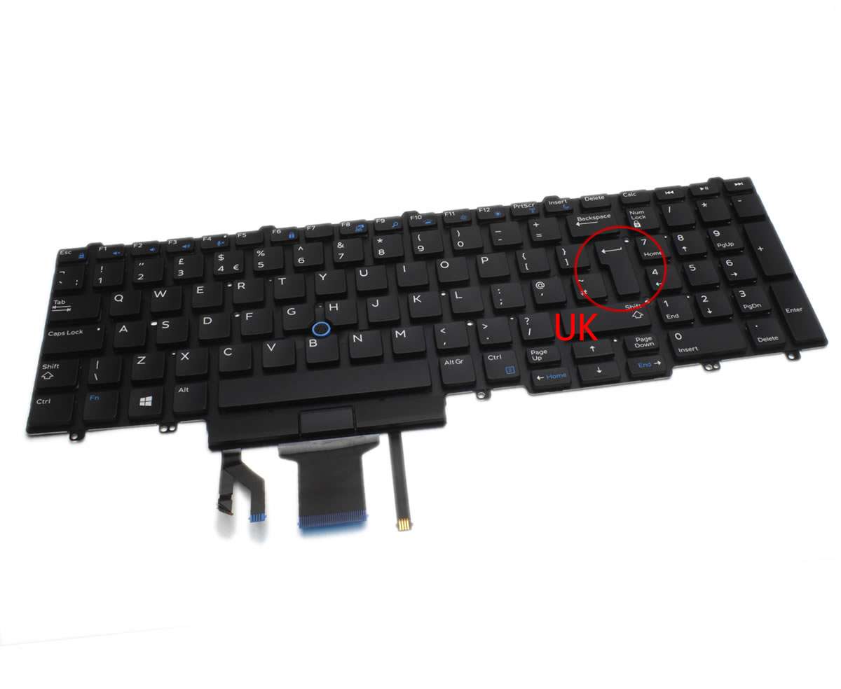 Tastatura Dell Latitude E5550 iluminata layout UK fara rama enter mare