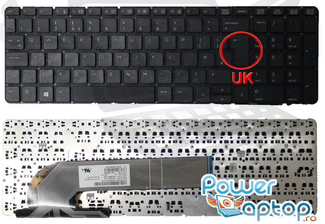 Tastatura HP ProBook 450 G1 layout UK fara rama enter mare