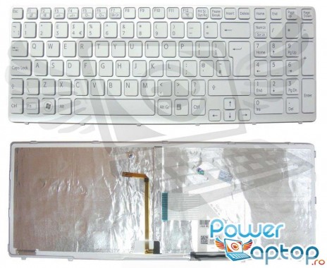 Tastatura Sony Vaio SVE15116EG alba iluminata backlit. Keyboard Sony Vaio SVE15116EG alba iluminata backlit. Tastaturi laptop Sony Vaio SVE15116EG alba iluminata backlit. Tastatura notebook Sony Vaio SVE15116EG alba iluminata backlit