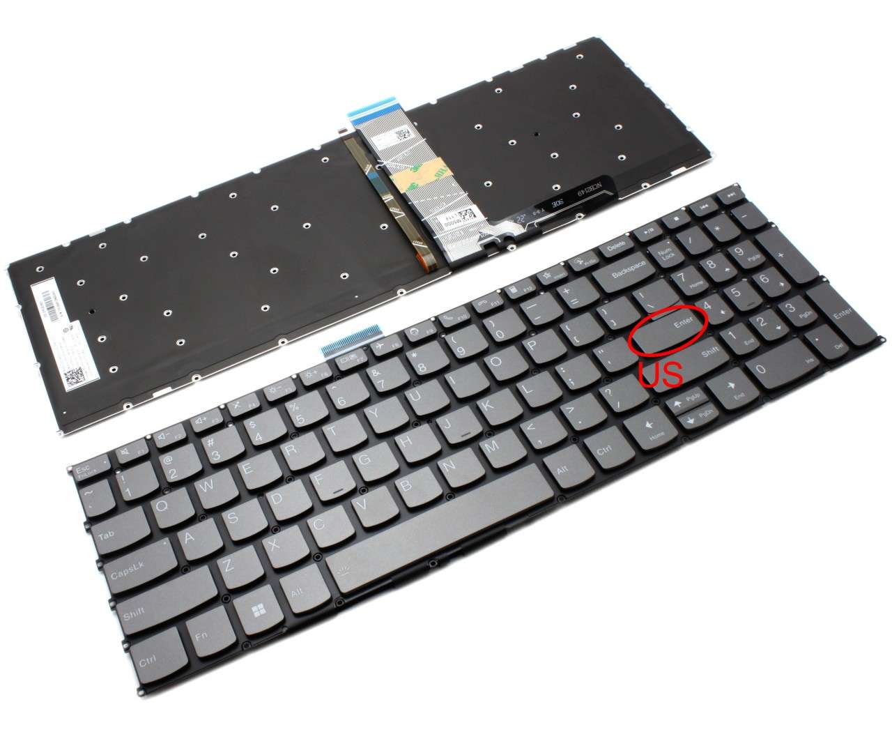 Tastatura Lenovo V15 G2-ALC iluminata layout US fara rama enter mic