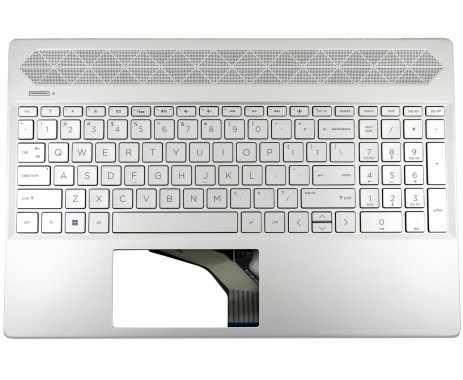 Tastatura HP L26324-031 Argintie cu Palmrest Argintiu iluminata backlit. Keyboard HP L26324-031 Argintie cu Palmrest Argintiu. Tastaturi laptop HP L26324-031 Argintie cu Palmrest Argintiu. Tastatura notebook HP L26324-031 Argintie cu Palmrest Argintiu