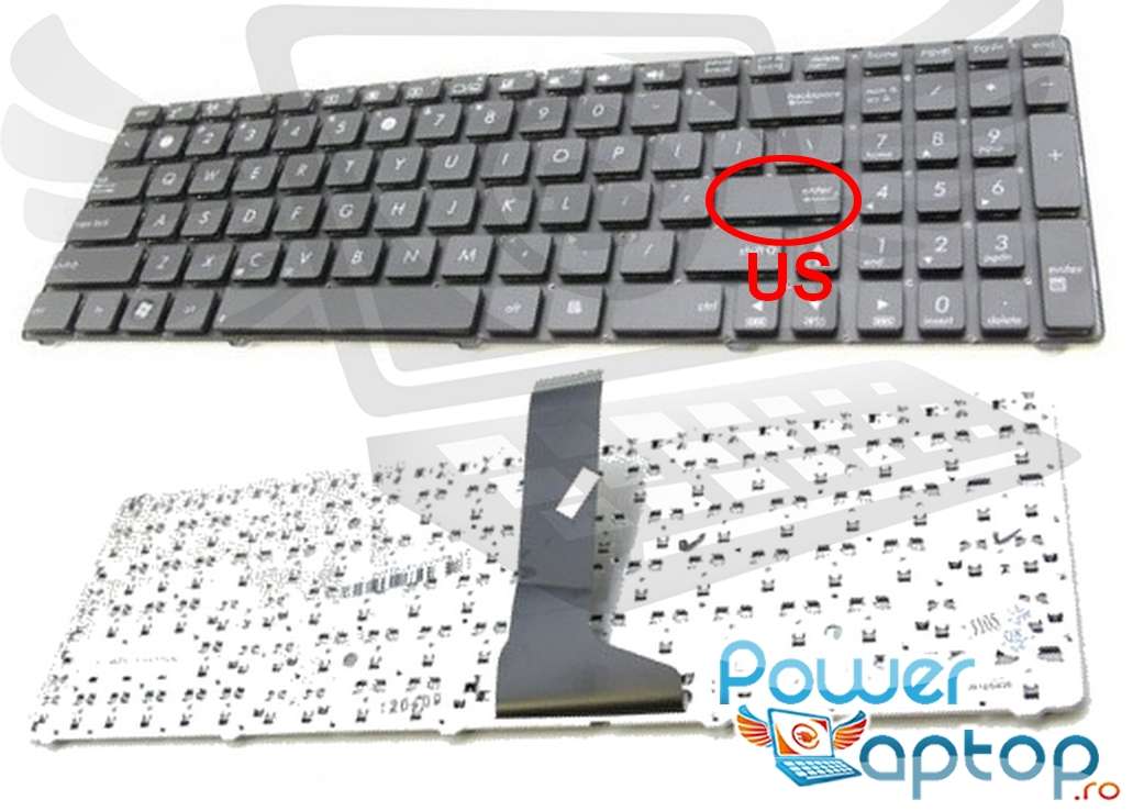 Tastatura Asus U53JC layout US fara rama enter mic