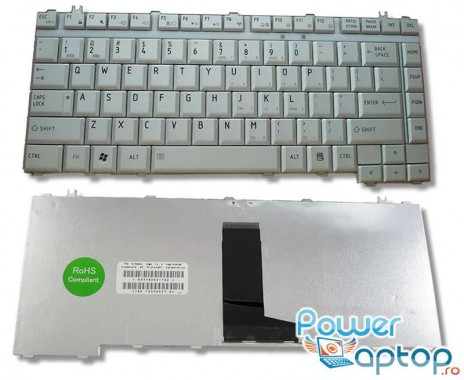 Tastatura Toshiba Satellite A200 13U argintie. Keyboard Toshiba Satellite A200 13U argintie. Tastaturi laptop Toshiba Satellite A200 13U argintie. Tastatura notebook Toshiba Satellite A200 13U argintie