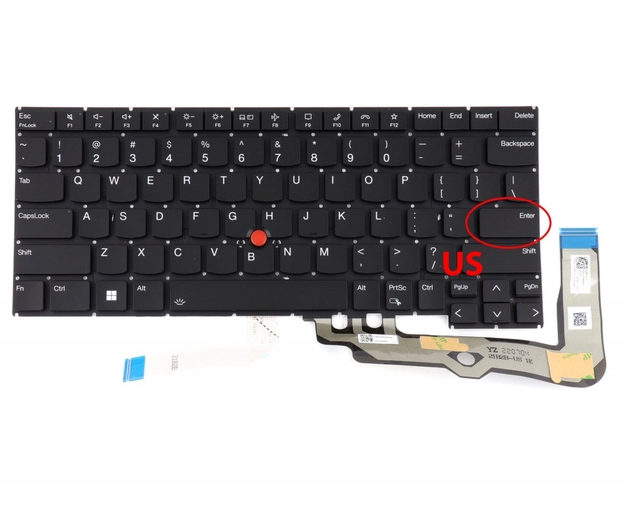 Tastatura Lenovo ThinkPad T14P GEN 1 iluminata layout US fara rama enter mic