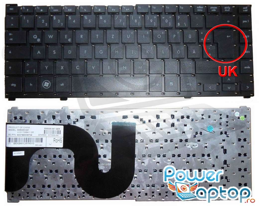 Tastatura HP ProBook 4311S layout UK fara rama enter mare