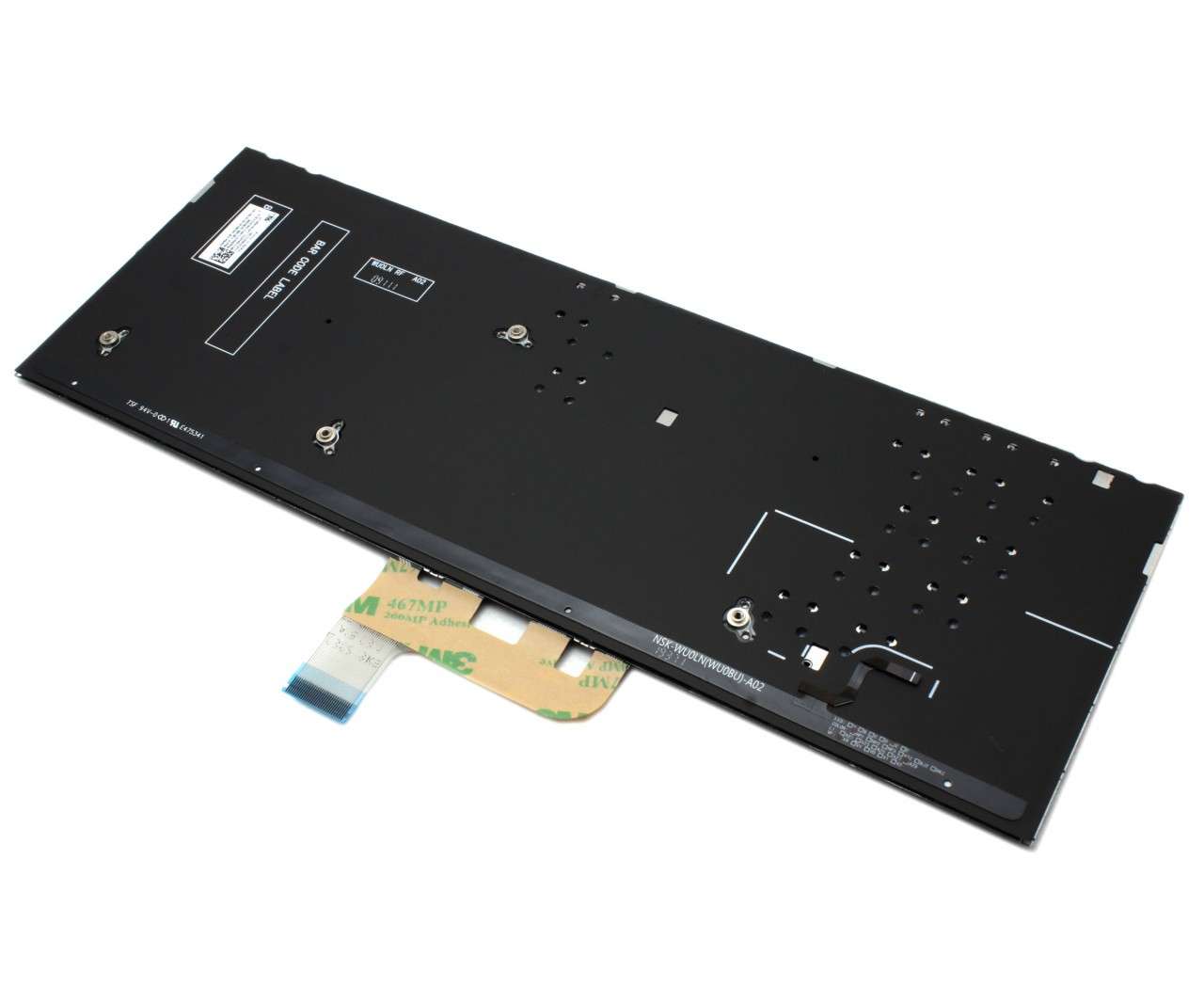 Tastatura Glossy Blue Asus Zenbook UX333FA iluminata layout US fara rama enter mic