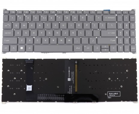 Tastatura Acer Aspire 3 A315-59G Gri iluminata backlit. Keyboard Acer Aspire 3 A315-59G Gri. Tastaturi laptop Acer Aspire 3 A315-59G Gri. Tastatura notebook Acer Aspire 3 A315-59G Gri