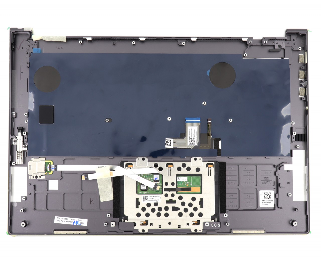 Tastatura Lenovo AM18S000300 Gri cu Palmrest Gri cu TouchPad si Amprenta iluminata backlit