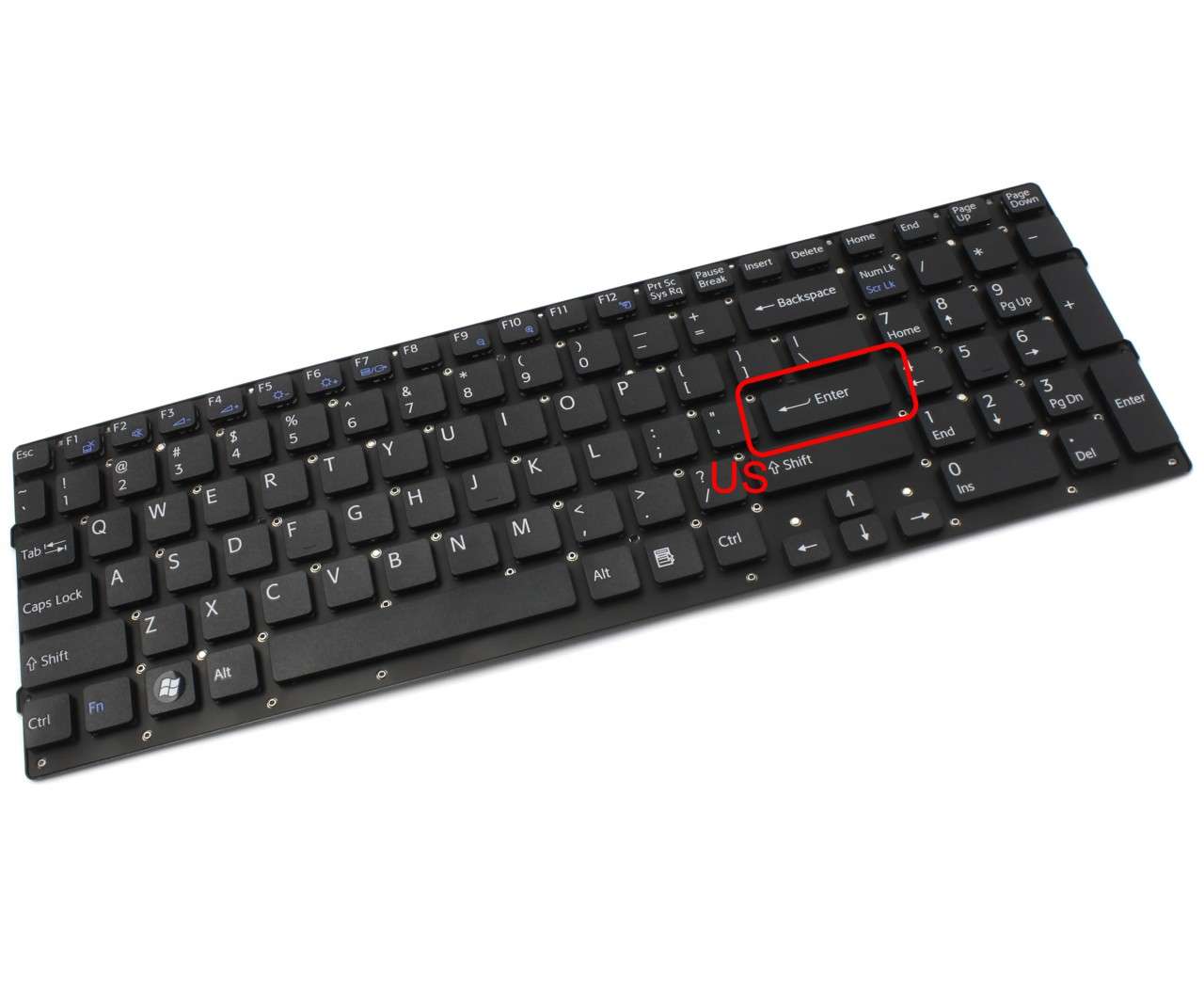 Tastatura neagra Sony Vaio VPCCB290X layout US fara rama enter mic