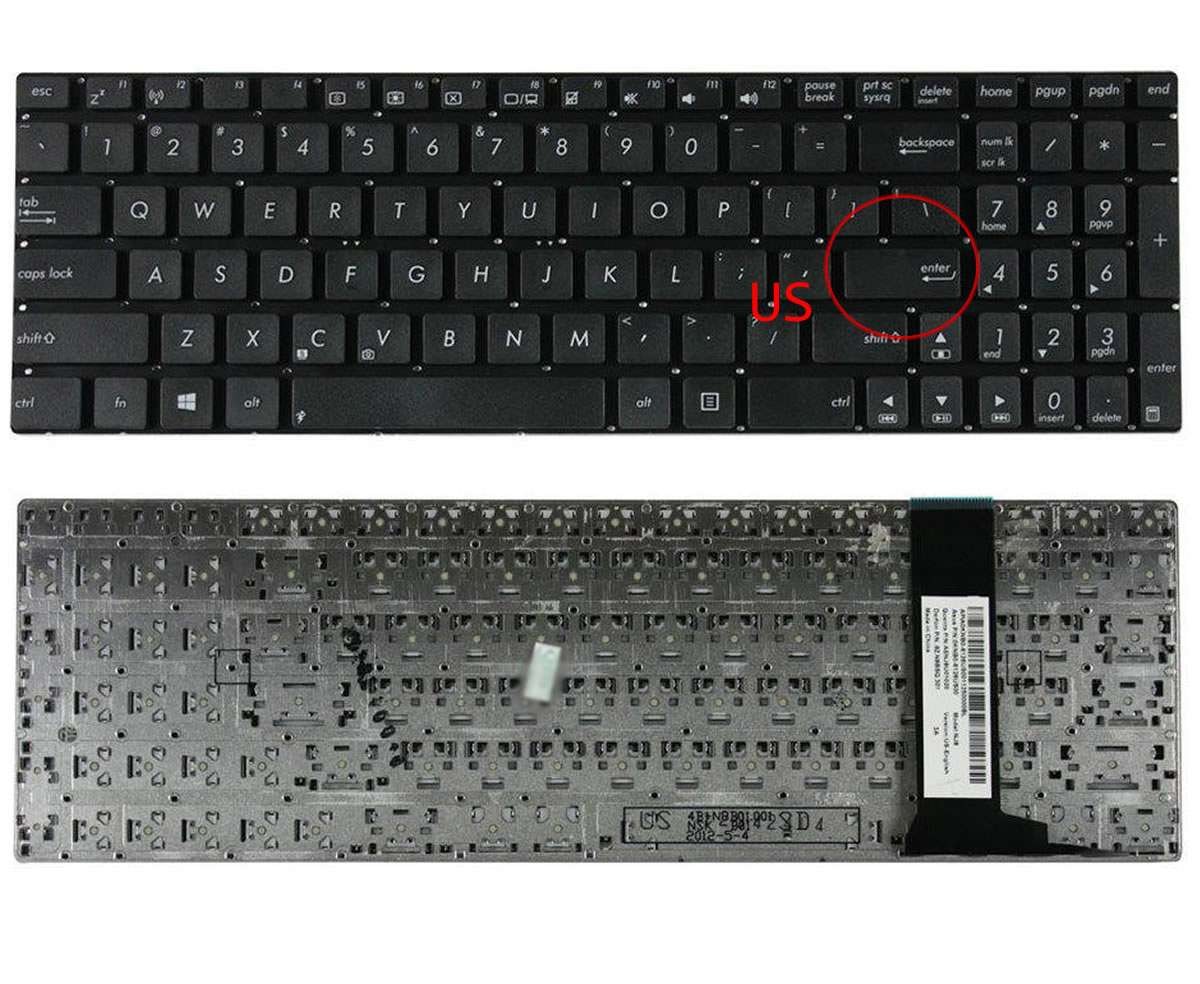 Tastatura Asus N56DY layout US fara rama enter mic
