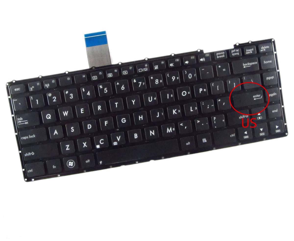 Tastatura Asus X401EI layout US fara rama enter mic
